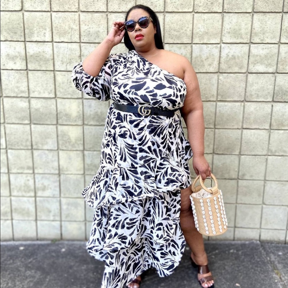 NWT Alexis - Botanical One Shoulder Dress